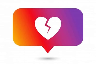 ein Instagram-Benachrichtigungsfeld mit einem gebrochenen Herzen darin