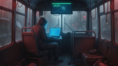 Bus display hits Linux GRUB rescue - no one on board could fix it