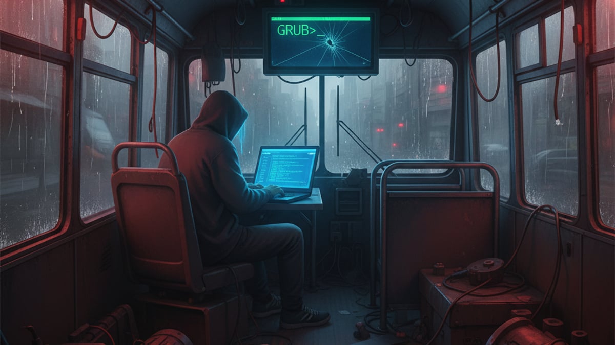 Bus display hits Linux GRUB rescue - no one on board could fix it