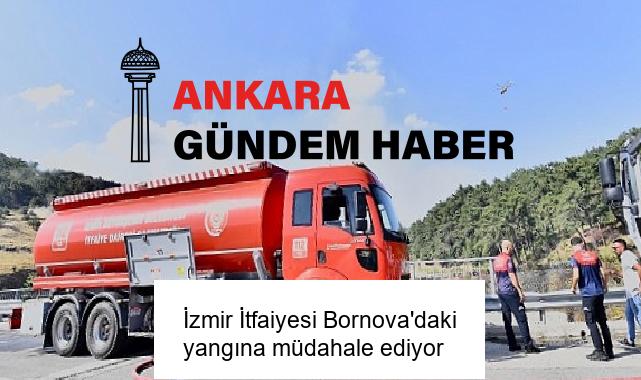 İzmir İtfaiyesi Bornova’daki yangına müdahale ediyor