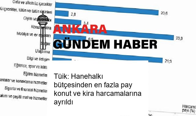 Tüik: Hanehalkı bütçesinden en fazla pay konut ve kira harcamalarına ayrıldı