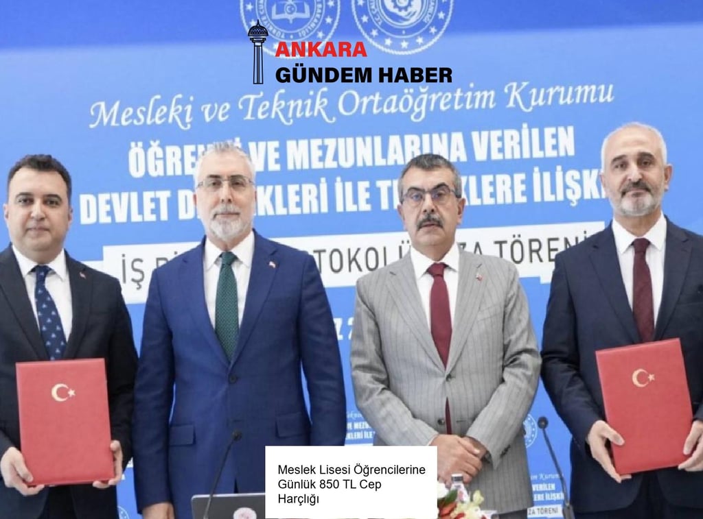 Meslek Lisesi Öğrencilerine Günlük 850 TL Cep Harçlığı