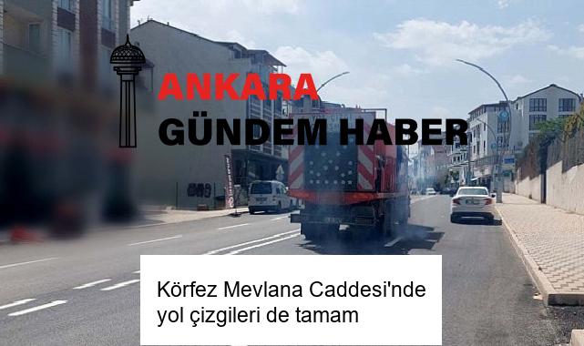 Körfez Mevlana Caddesi’nde yol çizgileri de tamam