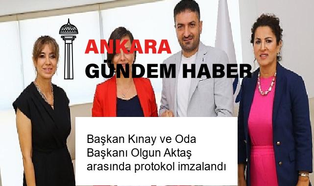 Başkan Kınay ve Oda Başkanı Olgun Aktaş arasında protokol imzalandı