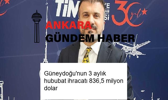 Güneydoğu’nun 3 aylık hububat ihracatı 836,5 milyon dolar
