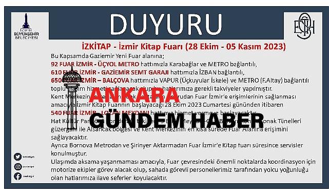 ESHOT’tan İZKİTAP Fuarı için ulaşım takviyesi