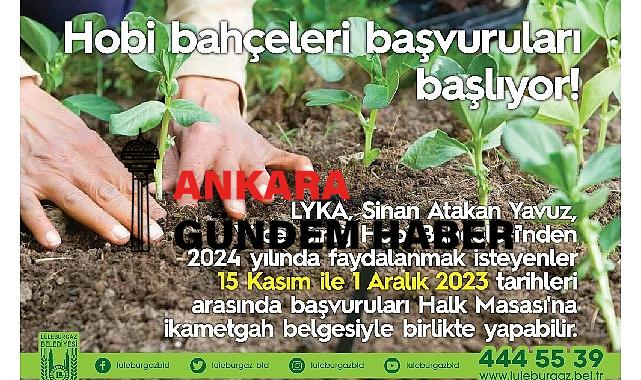 Hobi bahçeleri başvuruları başlıyor!
