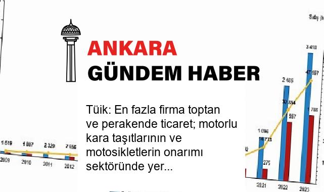 Tüik: En fazla firma toptan ve perakende ticaret; motorlu kara taşıtlarının ve motosikletlerin onarımı sektöründe yer aldı