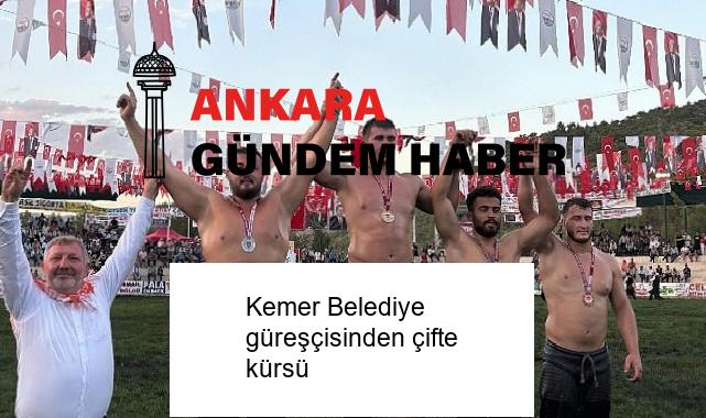 Kemer Belediye güreşçisinden çifte kürsü