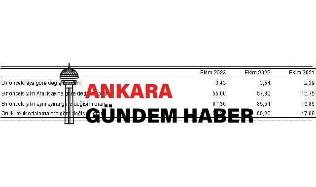 Tüketici fiyat endeksi (TÜFE) yıllık yüzde 61,36, aylık yüzde 3,43 oldu