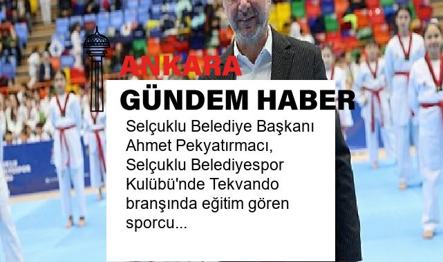 Selçuklu Belediye Başkanı Ahmet Pekyatırmacı, Selçuklu Belediyespor Kulübü’nde Tekvando branşında eğitim gören sporcuların kuşak heyecanına ortak oldu