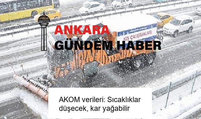 AKOM verileri: Sıcaklıklar düşecek, kar yağabilir