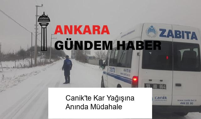 Canik’te Kar Yağışına Anında Müdahale