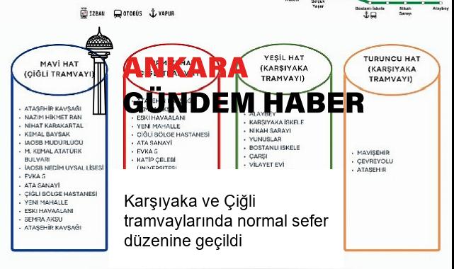 Karşıyaka ve Çiğli tramvaylarında normal sefer düzenine geçildi