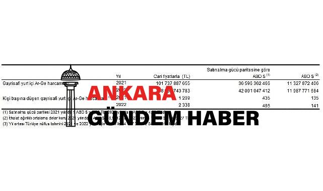 Araştırma-Geliştirme Faaliyetleri Araştırması, 2022