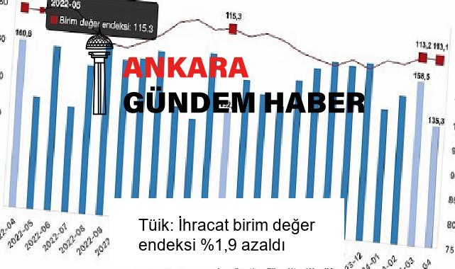 Tüik: İhracat birim değer endeksi %1,9 azaldı