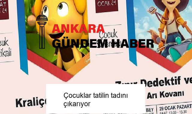 Çocuklar tatilin tadını çıkarıyor