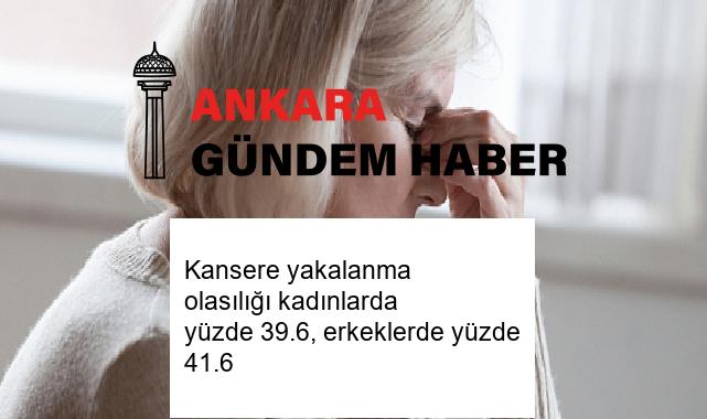 Kansere yakalanma olasılığı kadınlarda yüzde 39.6, erkeklerde yüzde 41.6