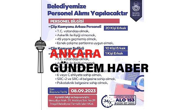 İnegöl Belediyesi 31 Personel Alacak