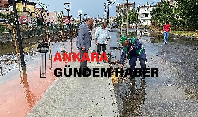 Canik’te Sağanak Yağışa Anında Müdahale 