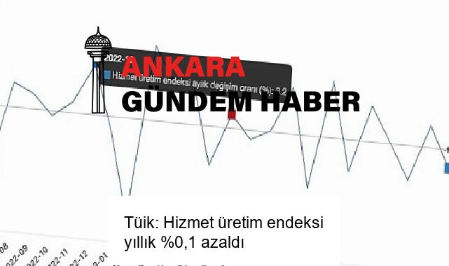 Tüik: Hizmet üretim endeksi yıllık %0,1 azaldı