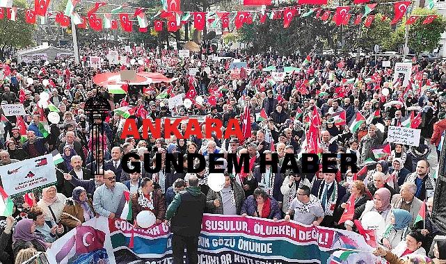 Gölcük’te binlerce kişi filistin için yürüdü