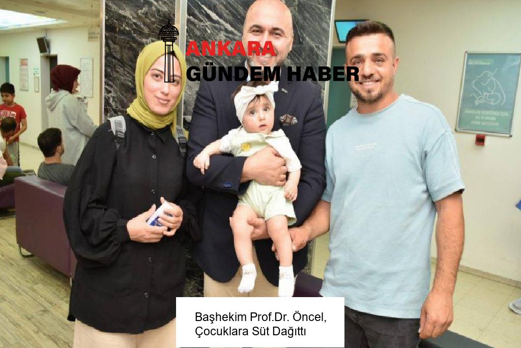 Başhekim Prof.Dr. Öncel, Çocuklara Süt Dağıttı
