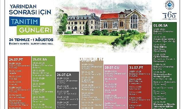 Boğaziçi Üniversitesi Tanıtım Günleri 24 Temmuz-1 Ağustos’ta Güney Kampüs’te gerçekleşecek