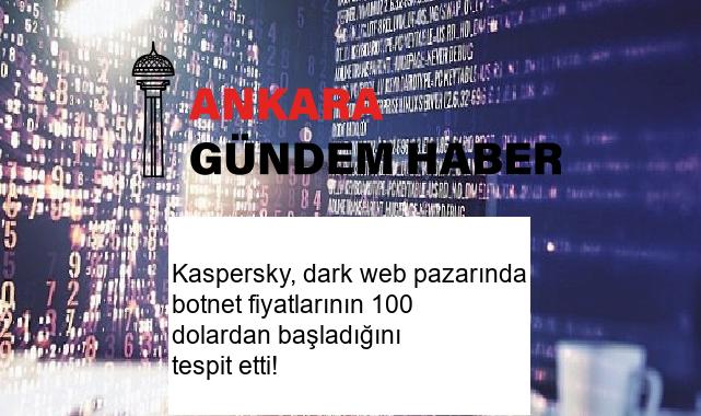 Kaspersky, dark web pazarında botnet fiyatlarının 100 dolardan başladığını tespit etti!