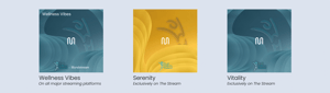 Cover art for the three playlists launching in collaboration with World Wellness Weekend