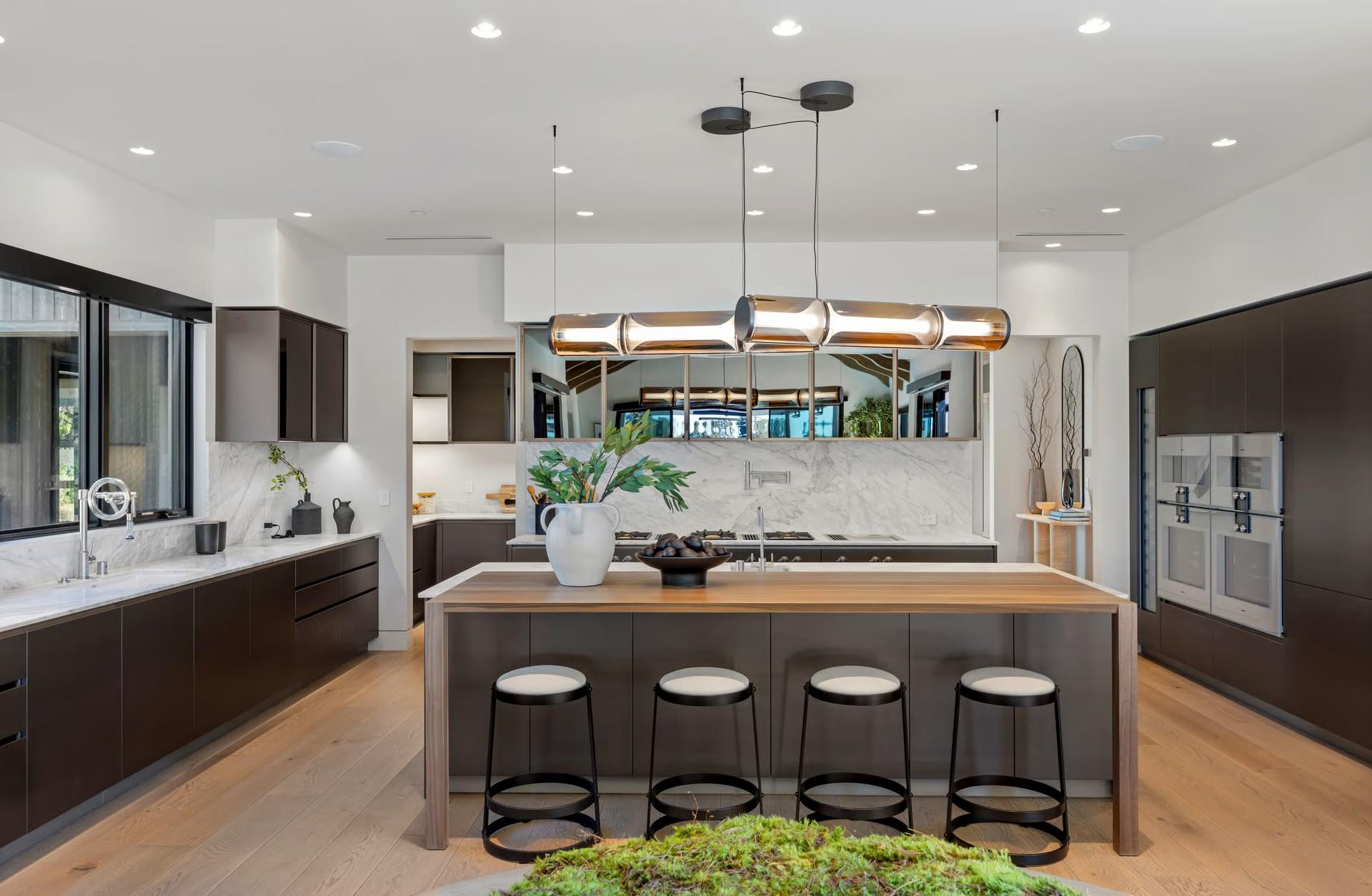 Modern kitchen with a large island and pendant lighting