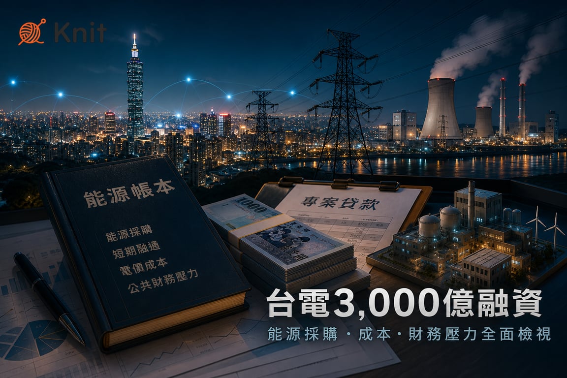 台電3,000億融資：為什麼電費帳單最後會變成金融題？