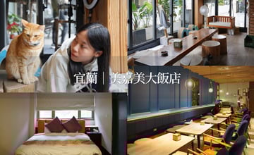 宜蘭｜美嘉美大飯店》寵物友善，鄰近礁溪商圈，可愛貓貓互動，房間泡湯。 – 一個媽咪二個寶