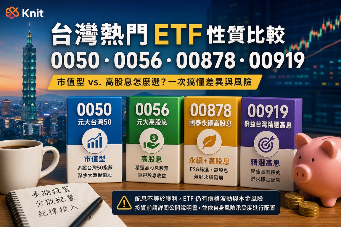 0050、0056、00878、00919怎麼分？熱門ETF先看懂性質再談配息