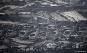 汽車融到面目全非   天津大爆炸現場畫面驚人