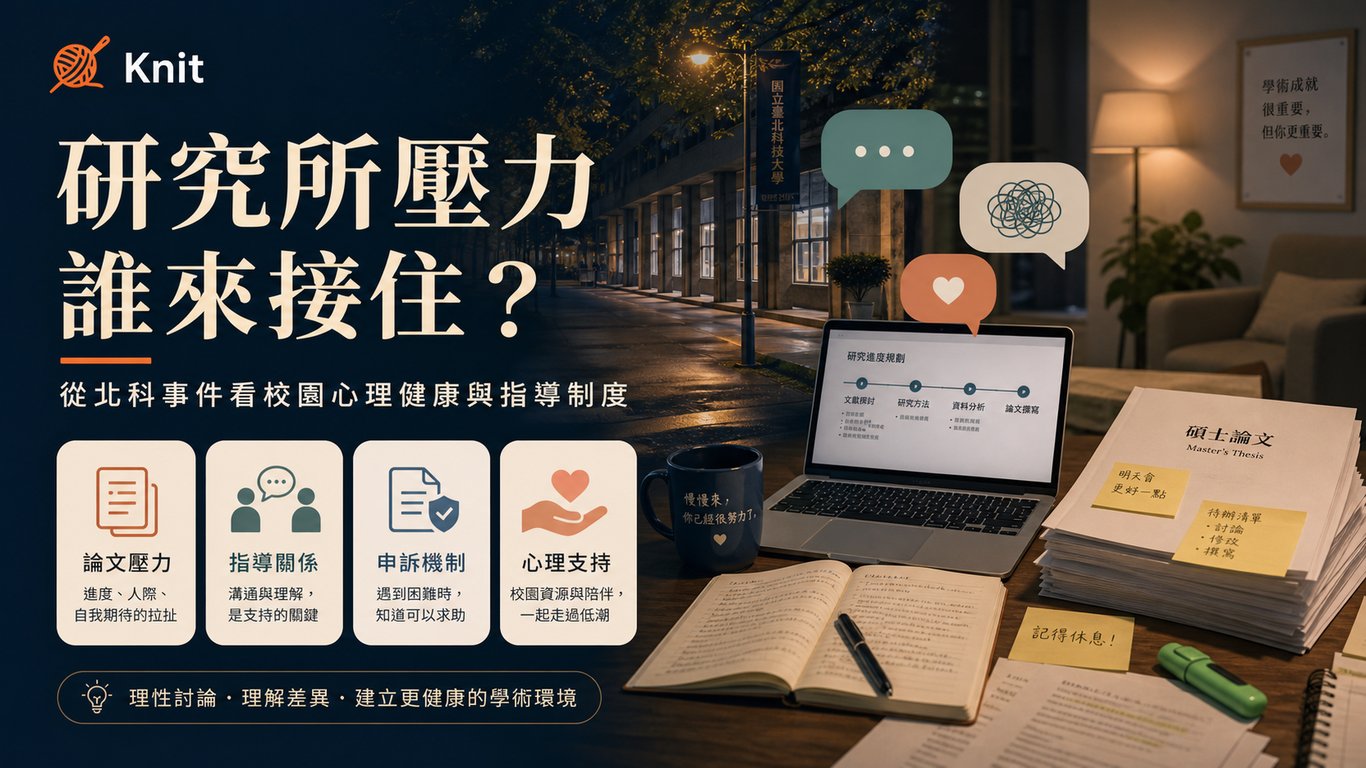 研究所壓力誰來接住？從北科事件看校園心理健康與指導制度
