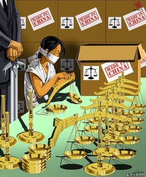 如果正義女神環遊世界會碰上什麼事   亞塞拜然藝術家畫給你看