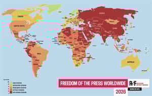 2026世界新聞指數：全球100國新聞自由度倒退　台灣維持東亞之首，但排名退步