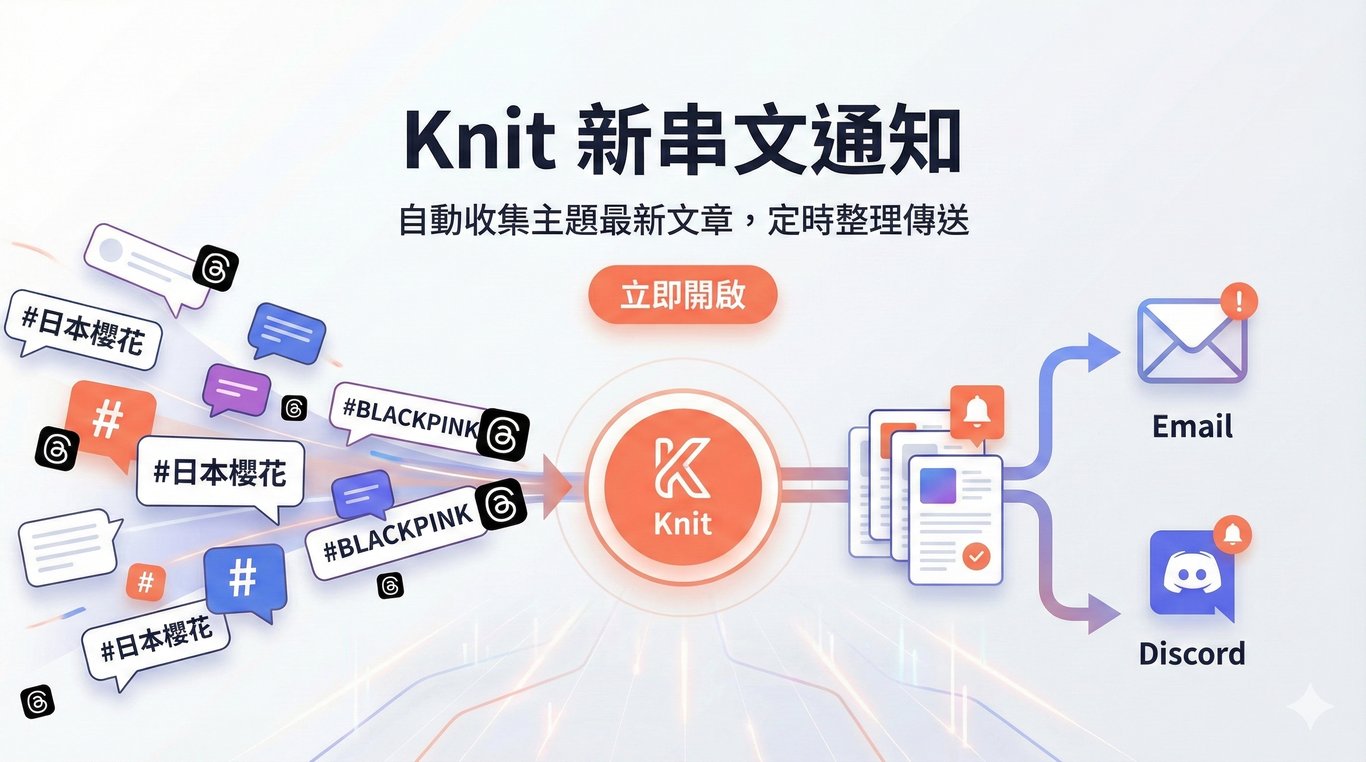 Knit 新串文通知上線：自動整理主題最新文章，讓你不再錯過任何討論！
