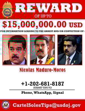 美國4.5億懸賞委內瑞拉總統 罪名：涉嫌運毒