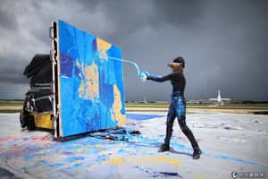 用飛機引擎作畫