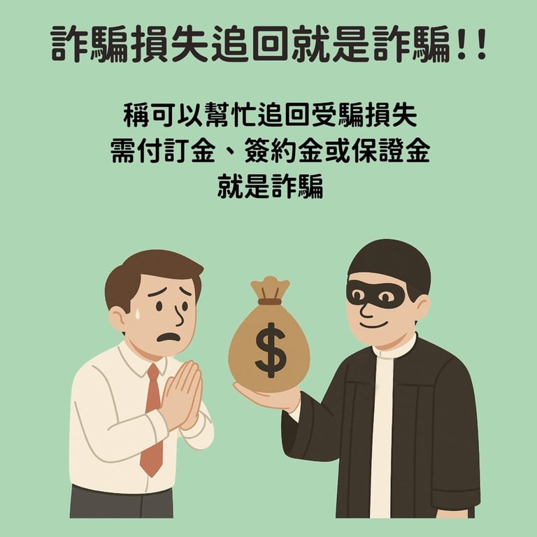 詐騙追詐騙！刑事局籲民眾勿信「代追回」再被騙