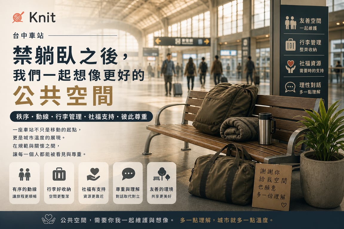 車站該讓誰停留？台中站禁躺臥與街友行李管理，考驗公共空間想像