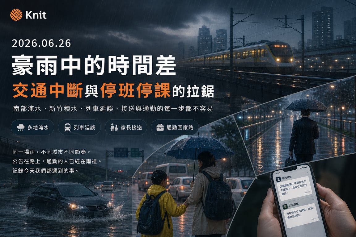 暴雨卡住回家路：停班停課慢半拍，交通資訊也跟著塞住