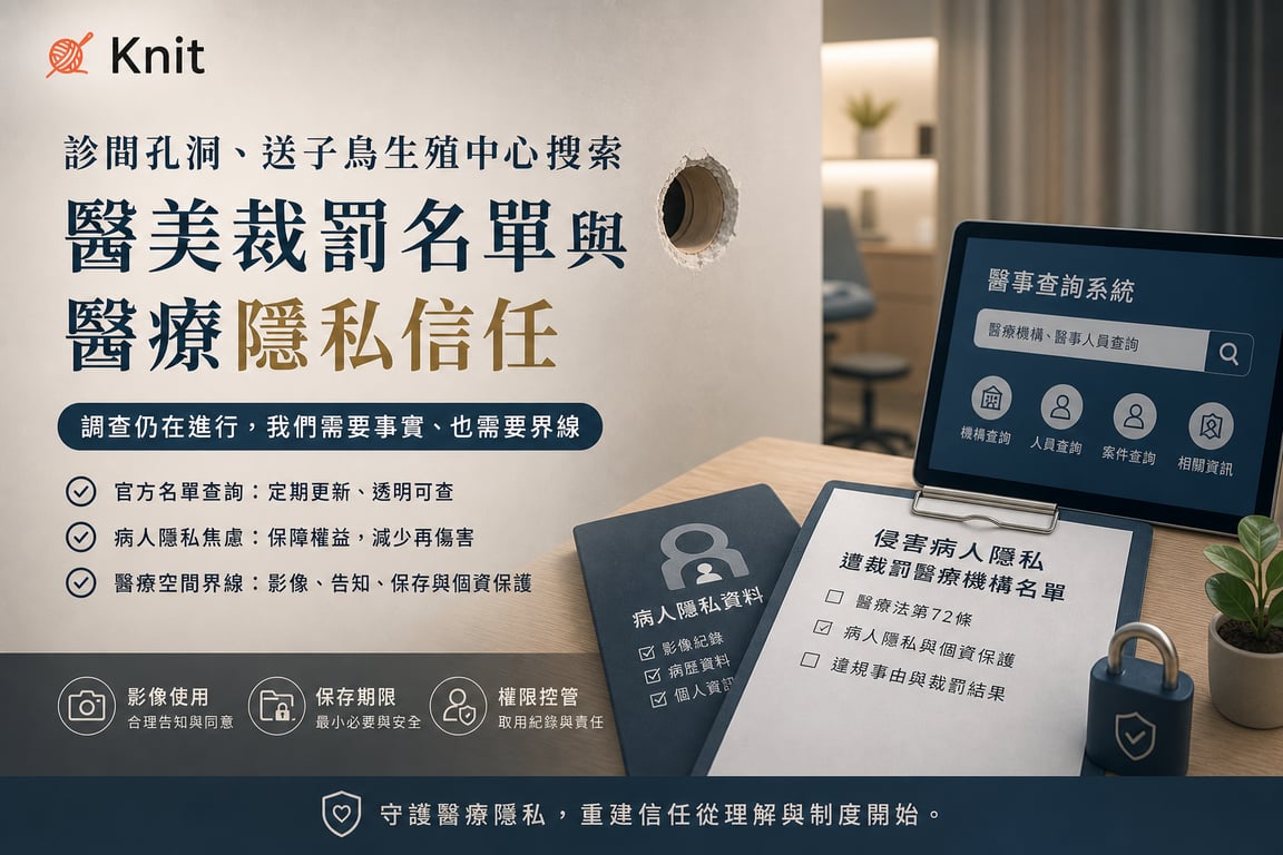 診間裡的孔洞讓人不安：從送子鳥到醫美名單，醫療隱私該怎麼被看見？
