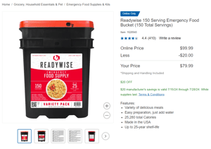 「末日來臨也要吃飽吃好！」美國好市多推保存期限25年的「末日求生桶」