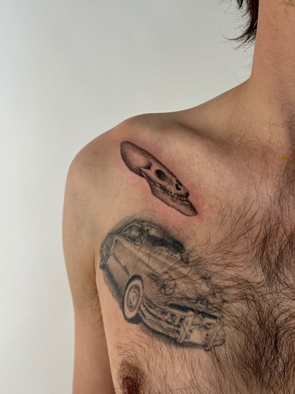 black & grey tattoo by Brian Kies — los angeles