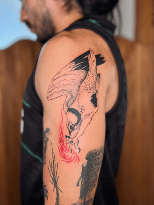 illustrative tattoo by dylan aiello in los angeles