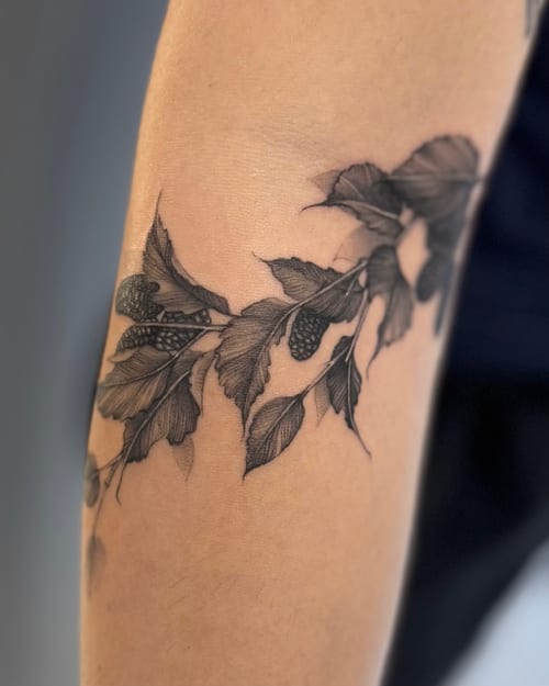 botanical tattoo by otaybeatdown in los angeles