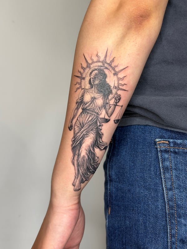 black & grey tattoo by lunayflorestattoo — los angeles